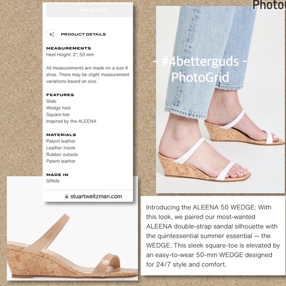 NEW Stuart Weitzman Aleena 50 Two Band Wedge Patent Leather Cork Sandal 10B 40.5 - Picture 5 of 16